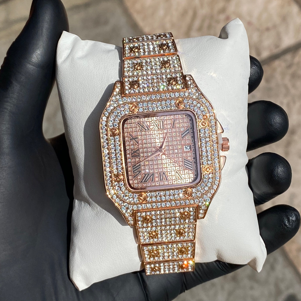 Relojes Adiamantados - Números Romanos con Fechador