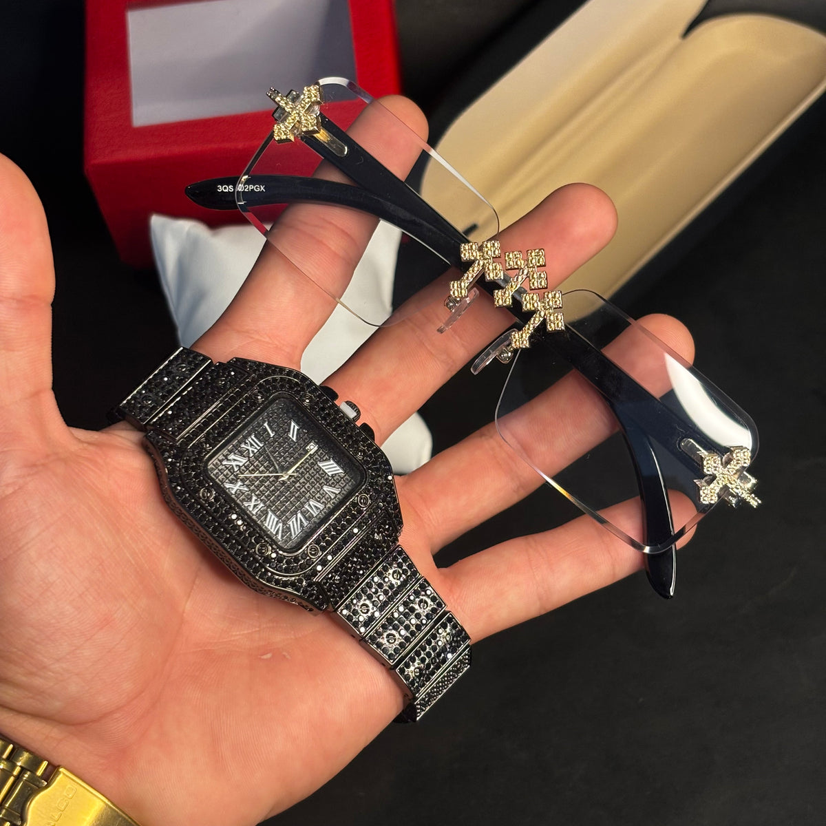 Combo Élite — Reloj Adiamantado + Gafas Fotocromáticas