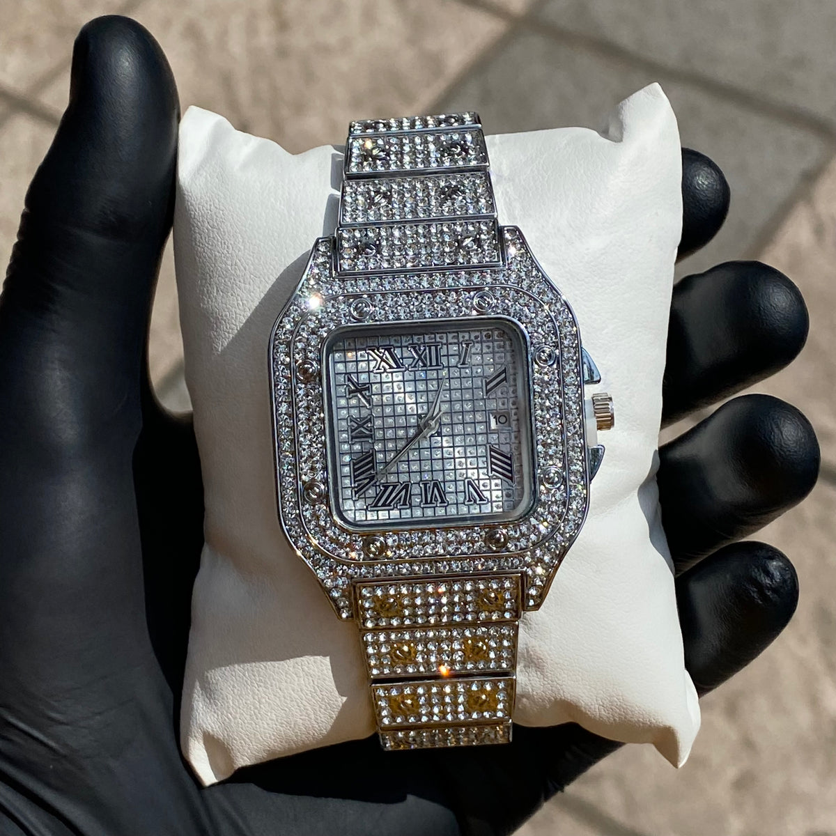 Relojes Adiamantados - Números Romanos con Fechador
