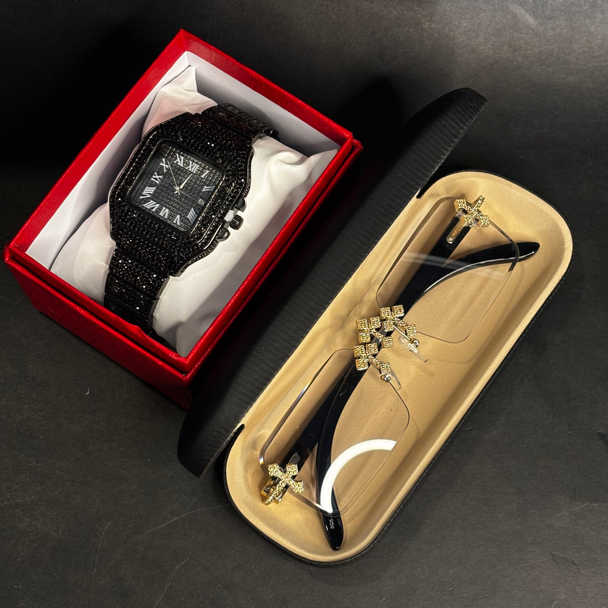 Combo Élite — Reloj Adiamantado + Gafas Fotocromáticas