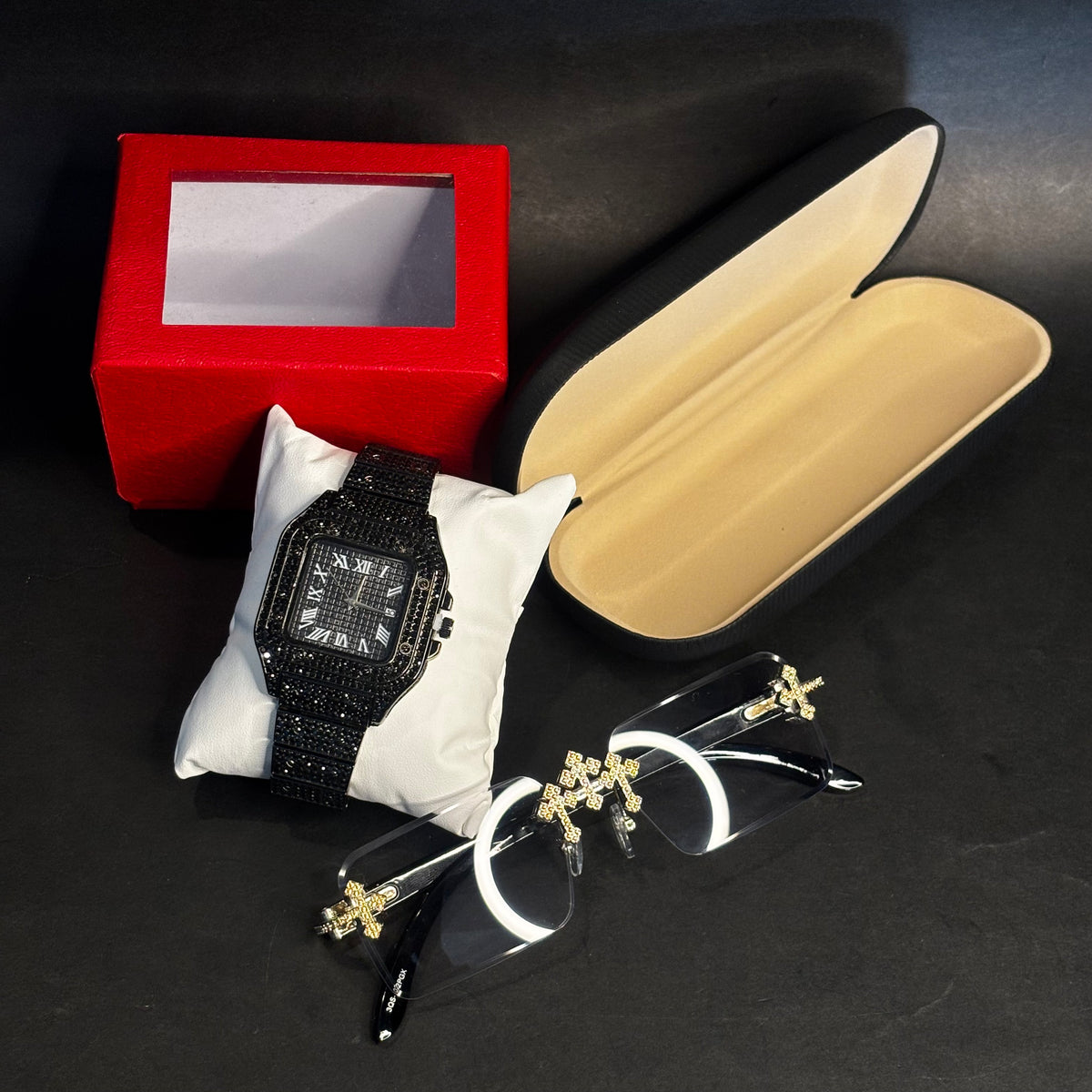 Combo Élite — Reloj Adiamantado + Gafas Fotocromáticas
