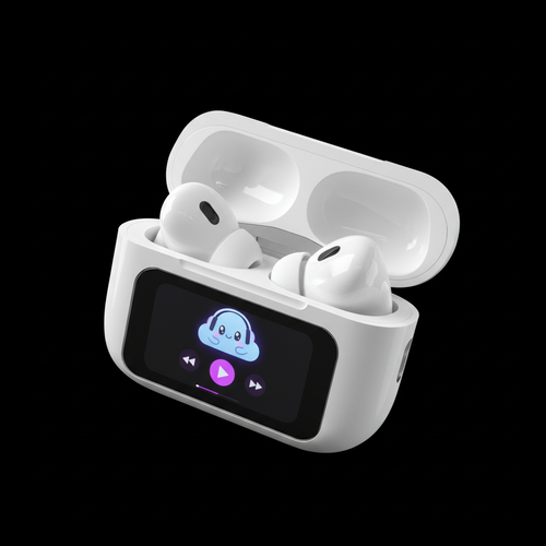Case abierto con earbuds